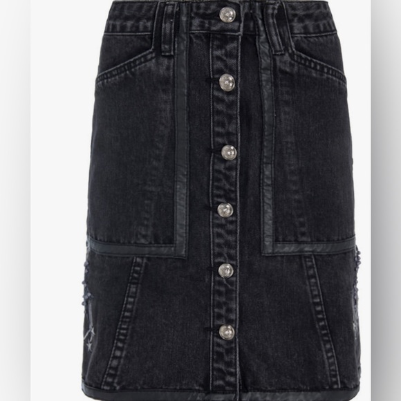 DESIGUAL black wash denim skirt size 28 (US8) - Picture 2 of 15